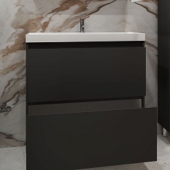 Stella Polare Тумба под раковину Борнео 80 Люкс графит матовый – фотография-8